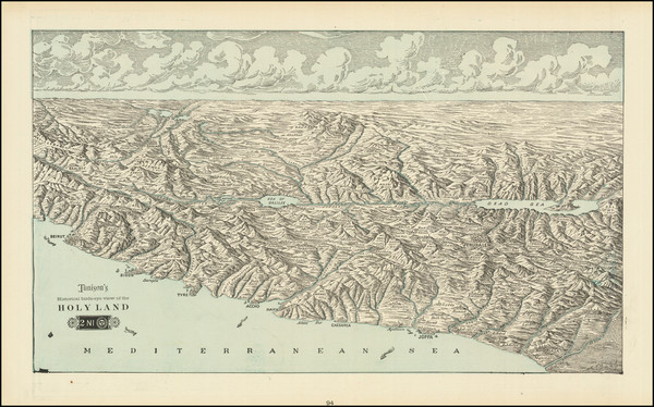 57-Holy Land Map By George F. Cram