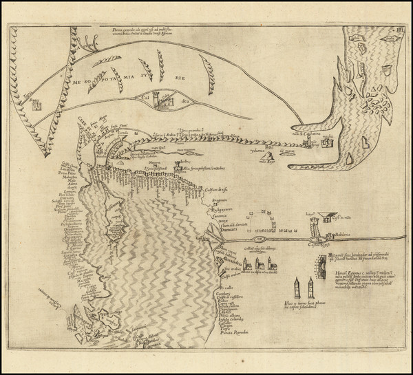 50-Mediterranean, Cyprus, Holy Land and Turkey & Asia Minor Map By Pietro Vesconte / Johann Bo