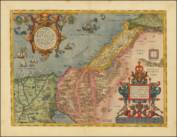 9-Holy Land Map By Abraham Ortelius