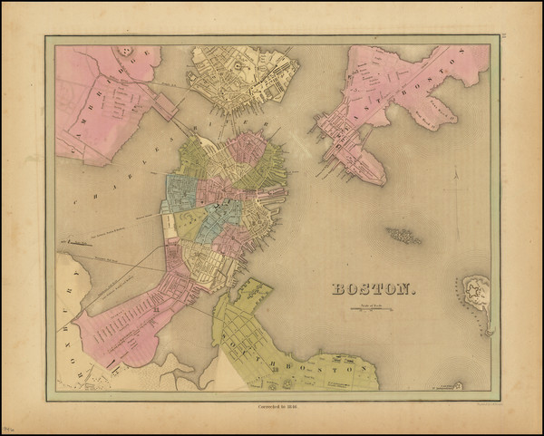 88-Boston Map By Thomas Gamaliel Bradford