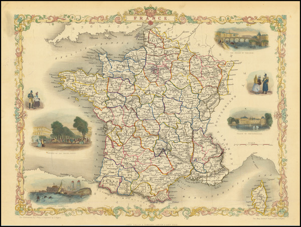 32-Europe and France Map By John Tallis