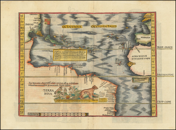 57-Atlantic Ocean, North America, South America and America Map By Lorenz Fries