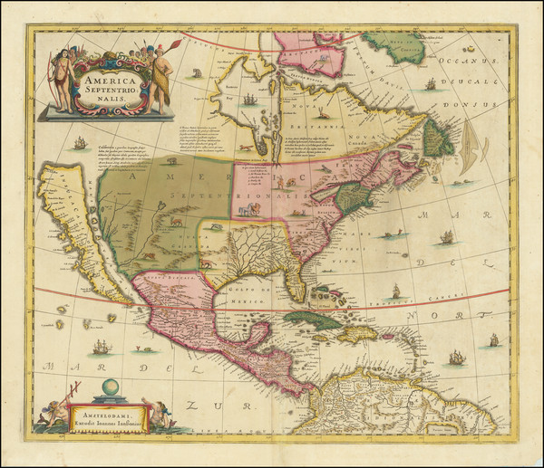 71-North America and California as an Island Map By Henricus Hondius / Jan Jansson