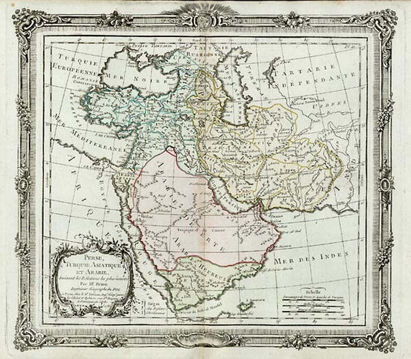 94-Asia, Middle East and Turkey & Asia Minor Map By Louis Brion de la Tour