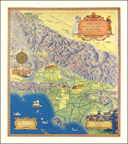 15-Pictorial Maps and Los Angeles Map By Title Insurance & Trust Company / Gerald  Allen Eddy