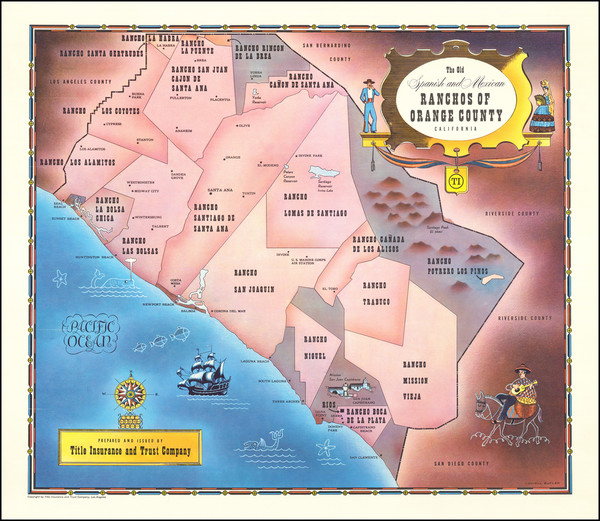 29-Pictorial Maps, Los Angeles and Other California Cities Map By Title Insurance & Trust Comp