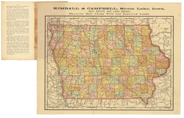 36-Iowa Map By Rand McNally & Company
