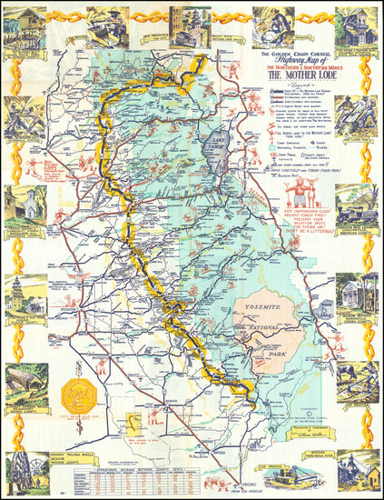 4-Pictorial Maps and California Map By William Wintle