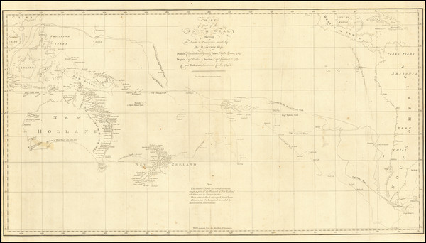 13-Pacific Ocean, Australia, Oceania and New Zealand Map By James Cook