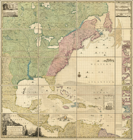 93-United States, North America and Atlases Map By Henry Popple