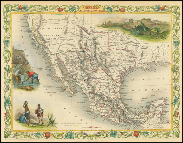 65-Texas, Southwest, Rocky Mountains, Mexico and California Map By John Tallis