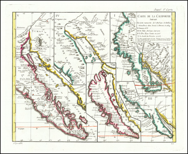 10-Baja California, California and California as an Island Map By Denis Diderot / Didier Robert de