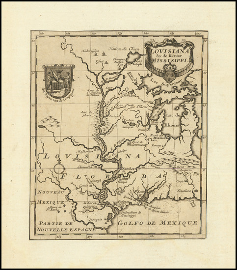 45-South, Texas, Midwest and Plains Map By John Law