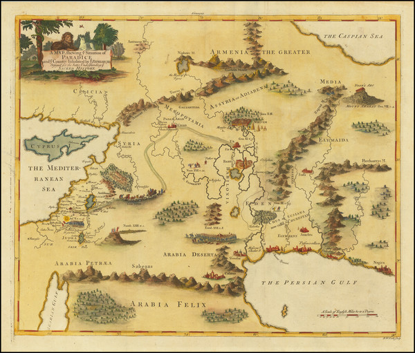 69-Cyprus, Middle East and Holy Land Map By Richard William Seale