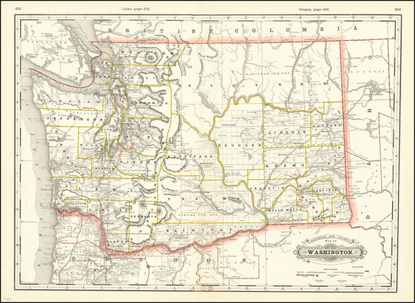 80-Washington Map By George F. Cram