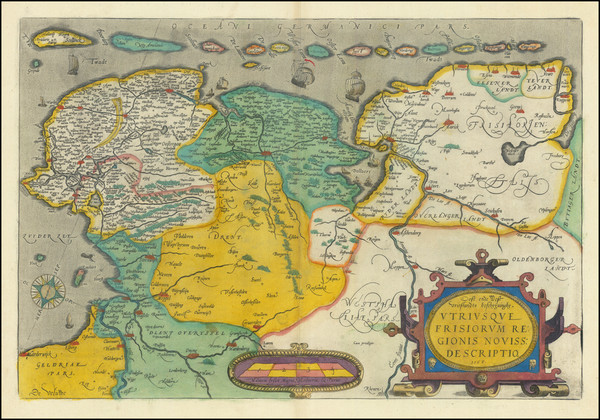 99-Netherlands Map By Abraham Ortelius