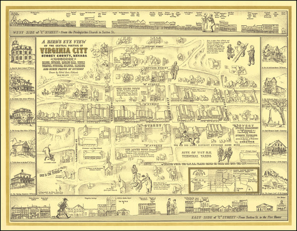 54-Nevada and Pictorial Maps Map By Robert Lewis Richards