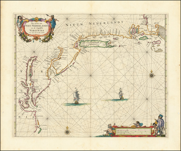 20-New England, New York State, Mid-Atlantic and Southeast Map By Pieter Goos