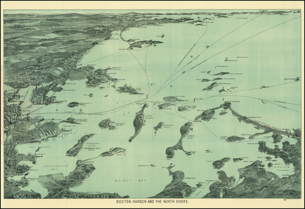 87-Massachusetts and Boston Map By George H. Walker & Co.