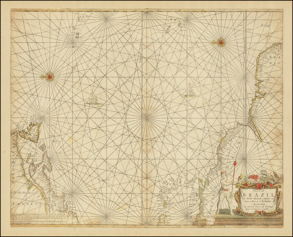 37-Atlantic Ocean, New England, South America and Canada Map By Hendrik Doncker