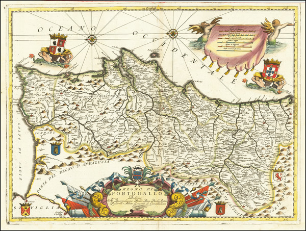 31-Portugal Map By Vincenzo Maria Coronelli