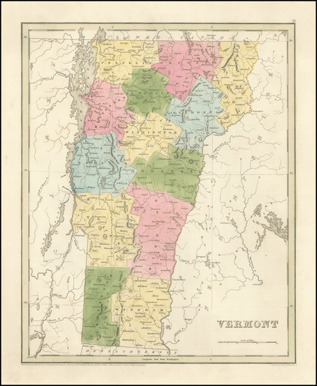 13-Vermont Map By Thomas Gamaliel Bradford