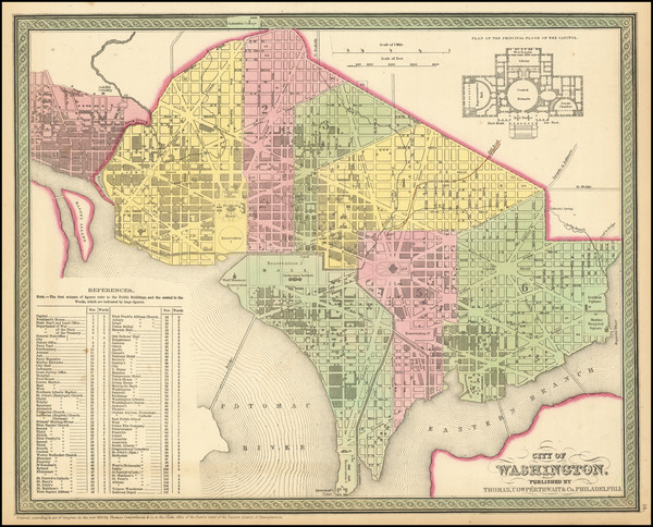 81-Washington, D.C. Map By Thomas, Cowperthwait & Co.