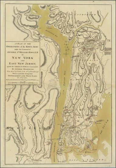 36-New York City and New York State Map By William Faden / Claude Joseph Sauthier