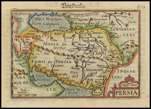 37-Middle East and Persia & Iraq Map By Petrus Bertius