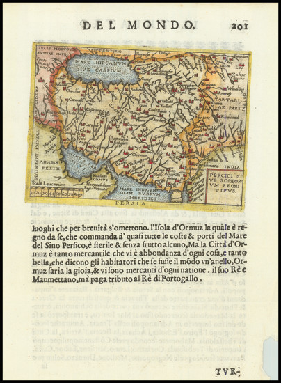 1-Persia & Iraq Map By Abraham Ortelius / Pietro Marchetti