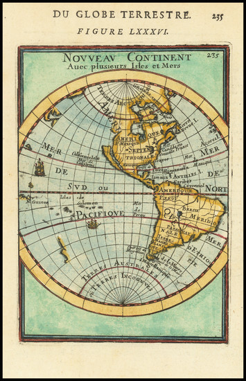 17-Western Hemisphere, California as an Island and America Map By Alain Manesson Mallet