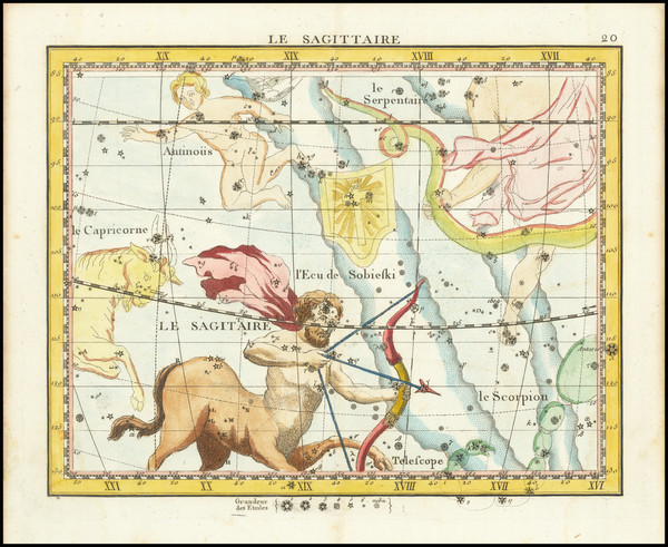 71-Celestial Maps Map By John Flamsteed / Jean Nicolas Fortin