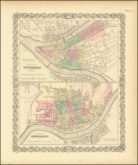 4-Pennsylvania and Ohio Map By Joseph Hutchins Colton