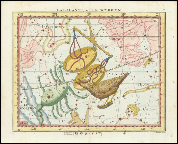 91-Celestial Maps Map By John Flamsteed / Jean Nicolas Fortin