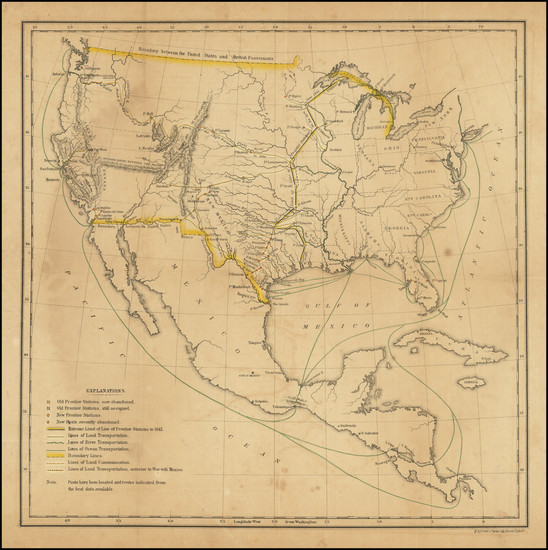 66-United States and Mexico Map By Mounted Riflemen / U.S. Government Printing Office