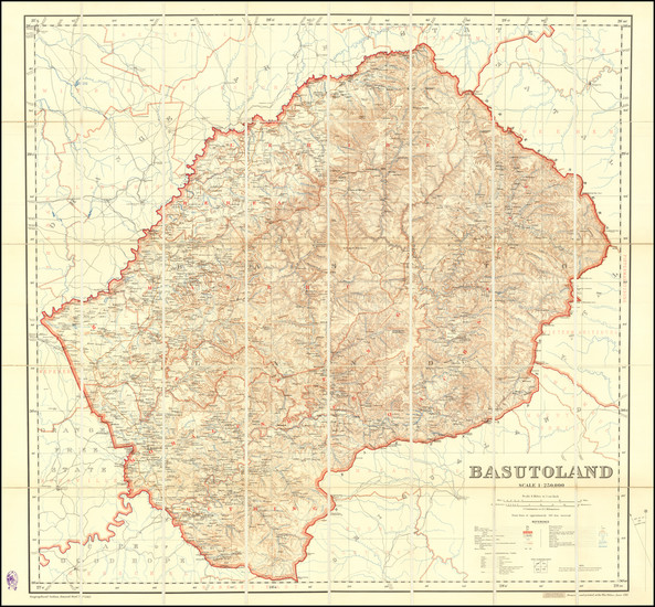 61-South Africa Map By War Office / Edward Stanford