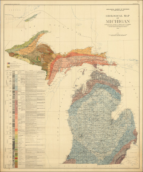 41-Michigan and Geological Map By U.S. Geological Survey