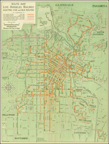 64-Los Angeles Map By Los Angeles Railway Corp