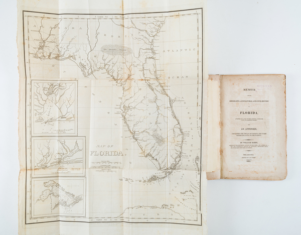 1-Florida, Alabama, Georgia and Rare Books Map By William Darby