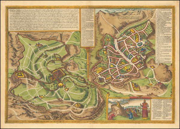 4-Holy Land Map By Georg Braun  &  Frans Hogenberg