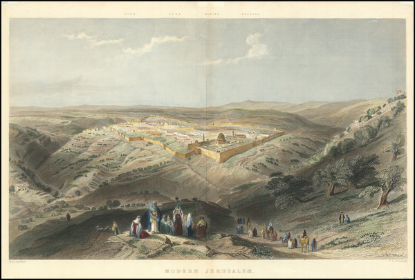 5-Jerusalem Map By William Henry Bartlett / J.C. Armytage