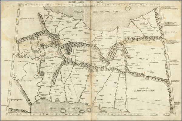 54-Middle East Map By Claudius Ptolemy / Conrad  Swenheym 