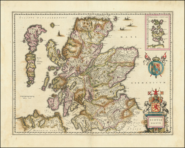 57-Scotland Map By Willem Janszoon Blaeu