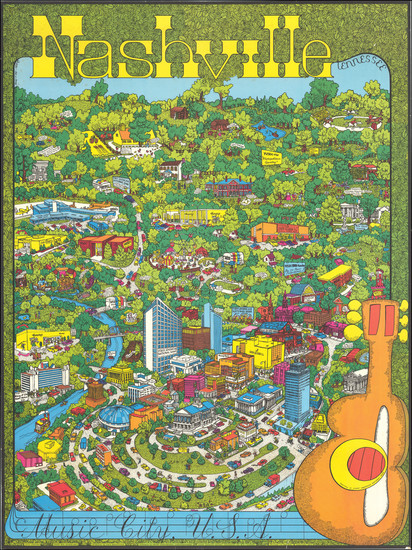 80-Tennessee, Pictorial Maps and Travel Posters Map By Julie Wiebe  &  James Wiebe