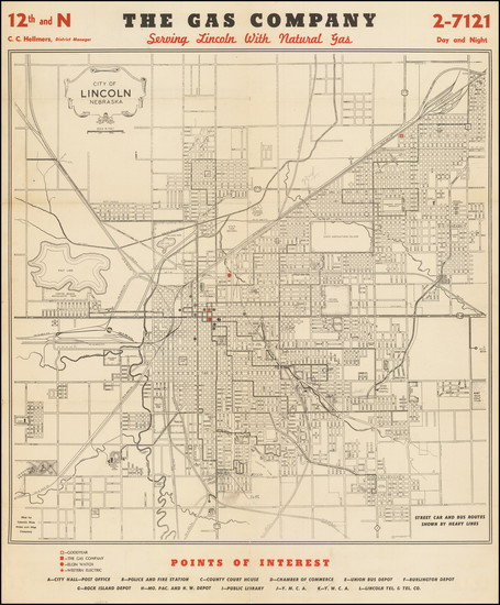 42-Nebraska Map By Lincoln Blue Print and Map Company