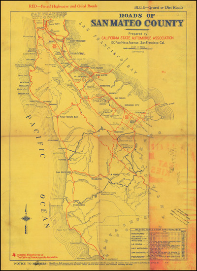 80-San Francisco & Bay Area and Other California Cities Map By California State Automobile Ass