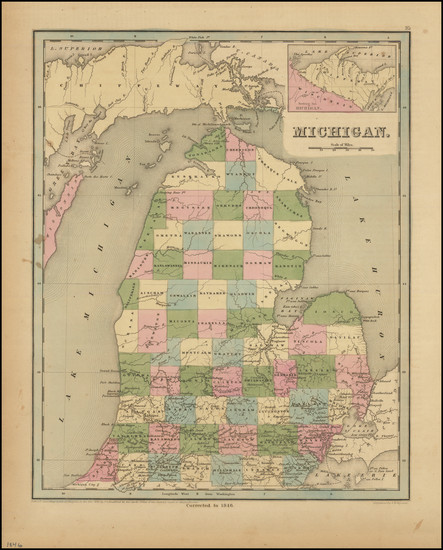 63-Michigan Map By Thomas Gamaliel Bradford