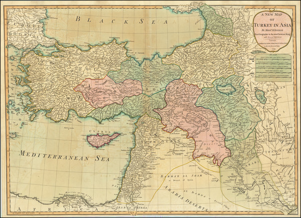 74-Middle East and Turkey & Asia Minor Map By Laurie & Whittle