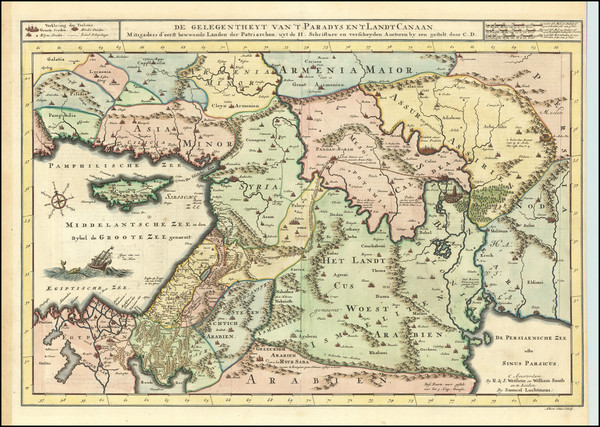 74-Mediterranean, Holy Land and Turkey & Asia Minor Map By R&J Wetstein