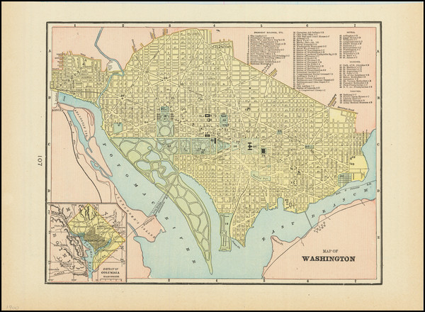 64-Washington, D.C. Map By George F. Cram